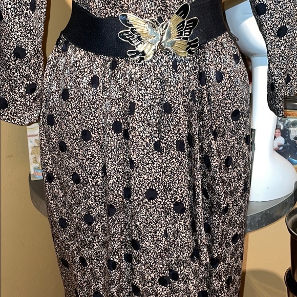 St. Gillian silk wrap print dress with dots - Picture 7 of 9